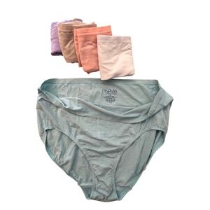 Fruit of the Loom Fit for Me Womens Size 12 Cotton Blend Brief Panties 5 Pack